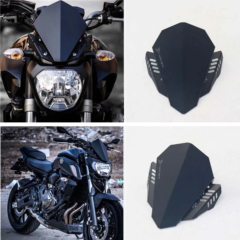 Для YAMAHA MT-07 MT 07 MT07 FZ07 FZ-07 FZ 07, 18, 19, 20, Мотоцикл с ЧПУ лобовое стекло алюминиевый набор дефлектор