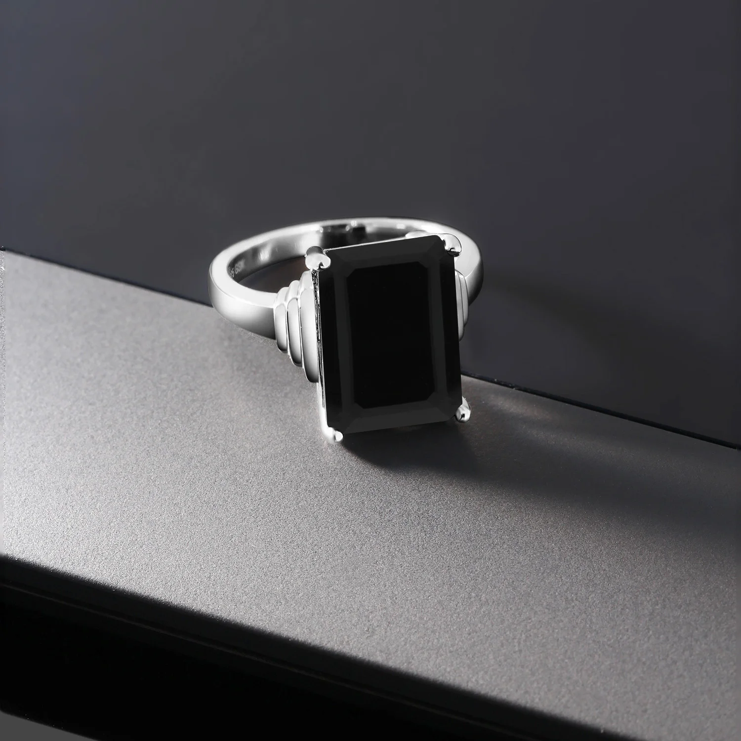 Цельное 925 пробы Серебряное большое кольцо с драгоценными камнями 5 00 карат