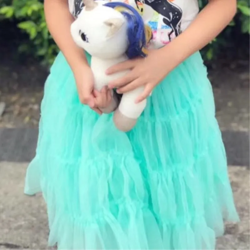 2019 New Summer Blue&ampPink TUTU Skirt+Cat T-shirt Clothing set thinFor Baby Girl Kids Colorful Striped Waist Skirt for Princess |
