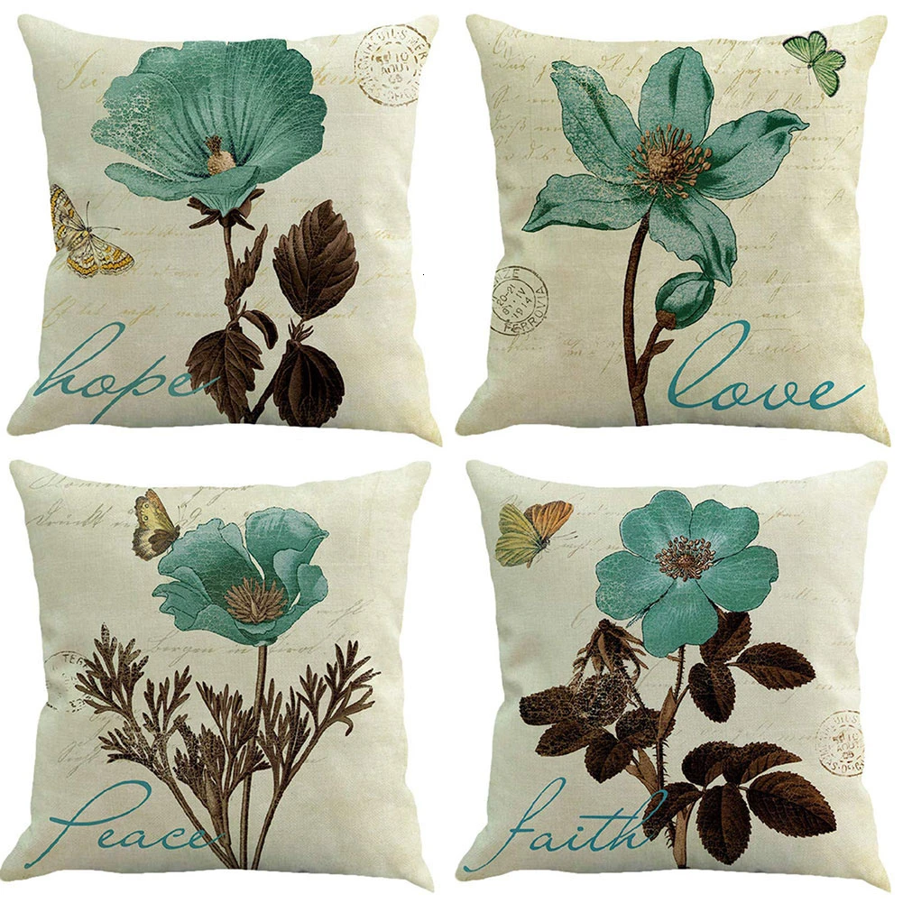 Наволочки для диванных подушек зеленого кактуса с суккулентами декоративные