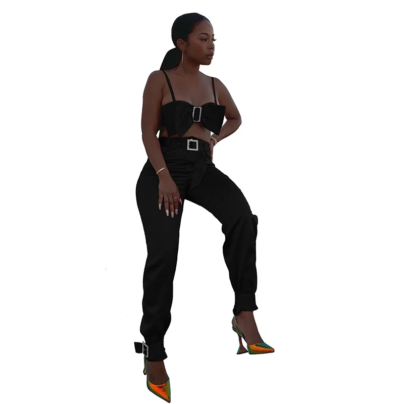 Зимний женский комплект спортивный костюм топы без бретелек узкие брюки из двух