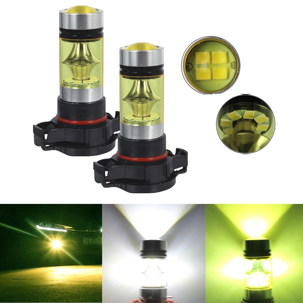 2 шт. автомобиль H16 led 5202 2835 светодиодные противотуманные фары светильник s 20SMD белый золотисто-желтый высокое Мощность лампы для фар дальнего света светильник противотуманные лампы Автомобильные светодиодные лампы 12v