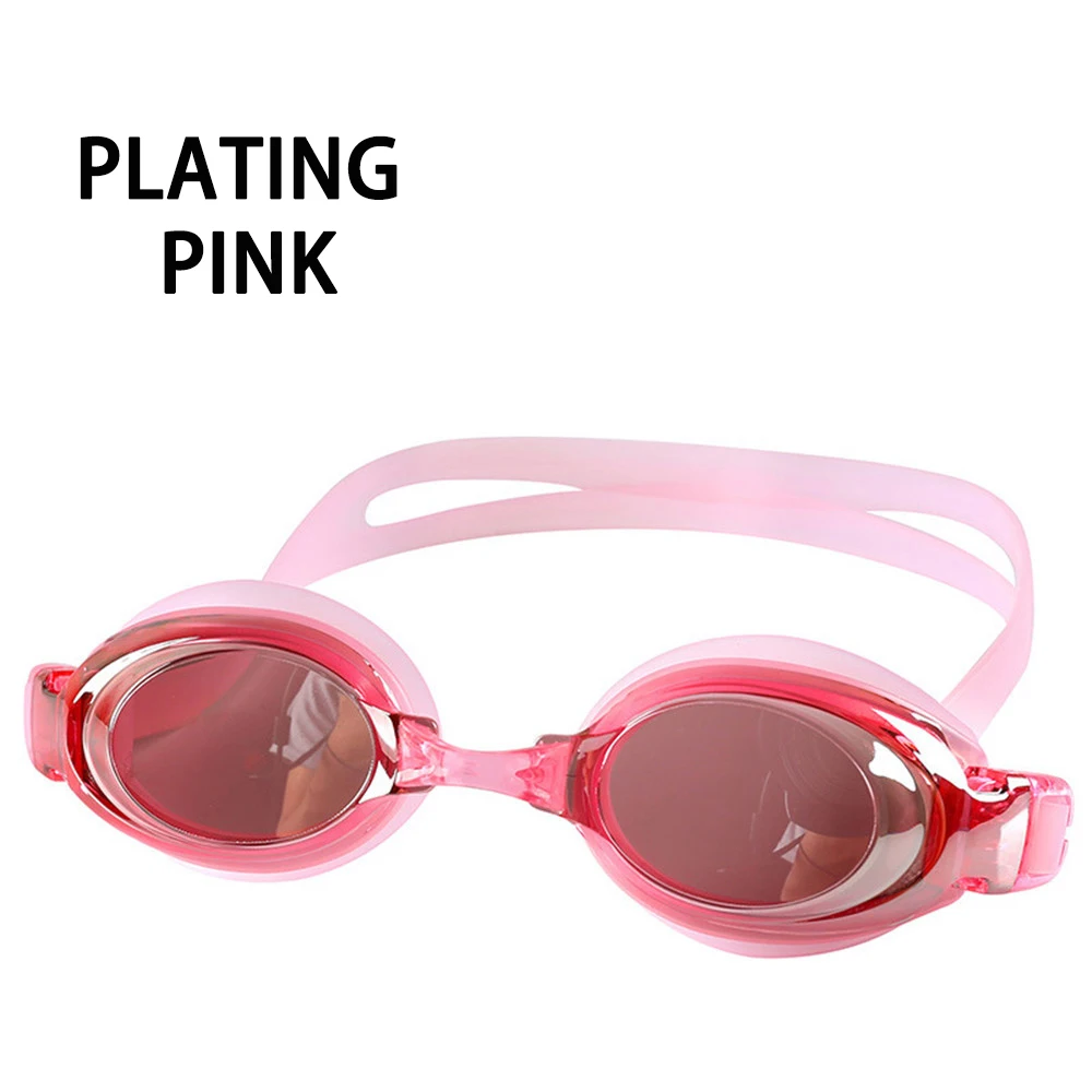 Plating Pink Оптические очки для плавания для близорукости, очки для взрослых, очки для плавания, силиконовые, анти-запотевающие, с покрытием, водная диоптрия, очки для плавания, очки для плавания - Цвет: Plating Pink