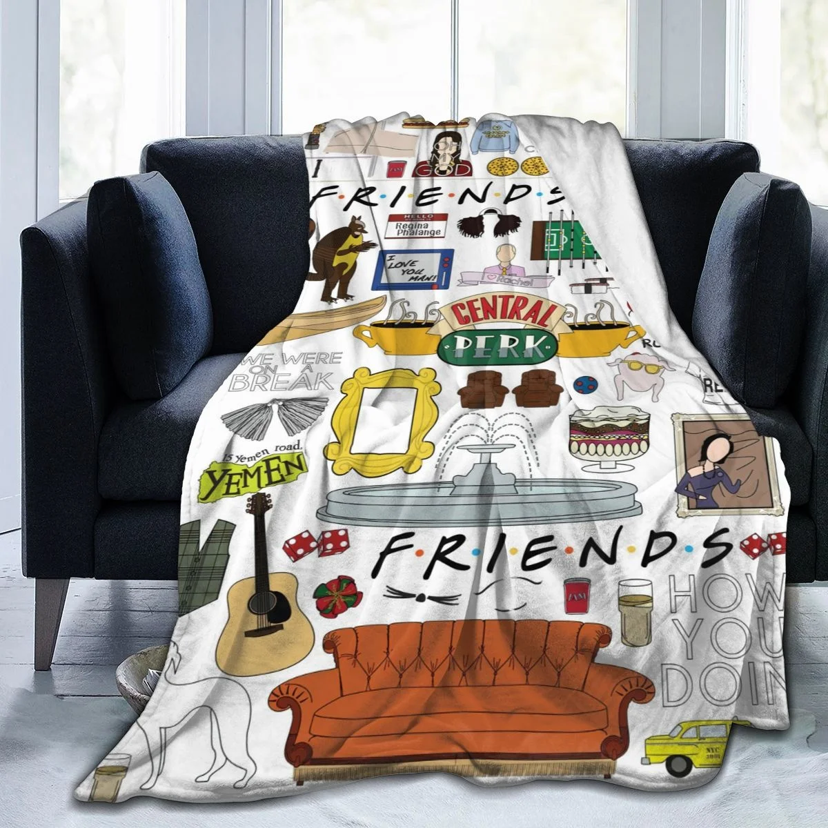 

Friends Kee American TV Series Printed Cartoon Blanket Bed And Sofa Blanket Children's Adult Over-the-knee Wrap Blanket