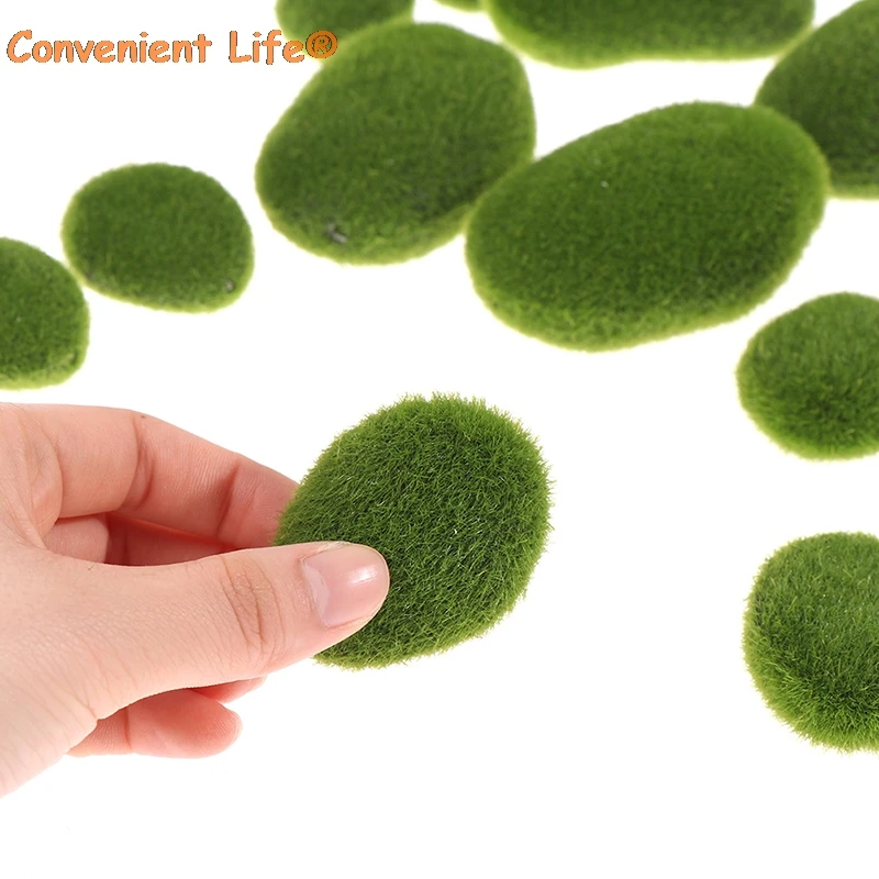 20 Вт 30 PCS 3 * Размеры искусственного камня Мосс Rocks Декоративные Зеленый мох мячи