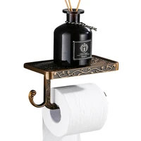 bathroom black paper towel rack space aluminum antique mobile phone roll paper holder european style tissue box storage rack
