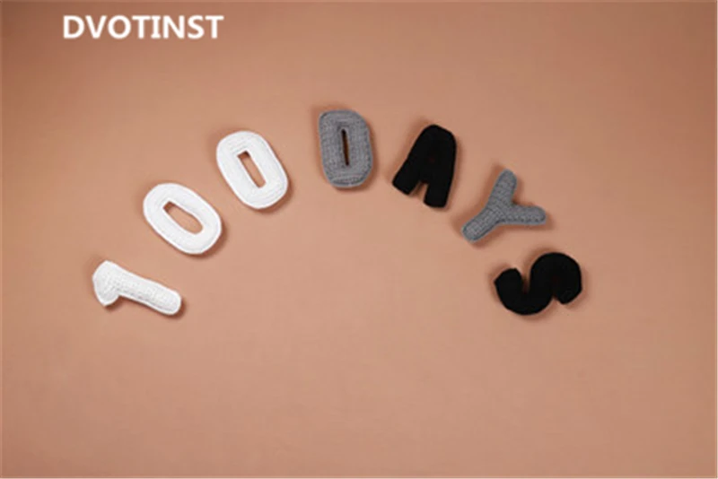 Реквизит для фотосъемки новорожденных Dvotinst 100 дней креативные вязаные буквы