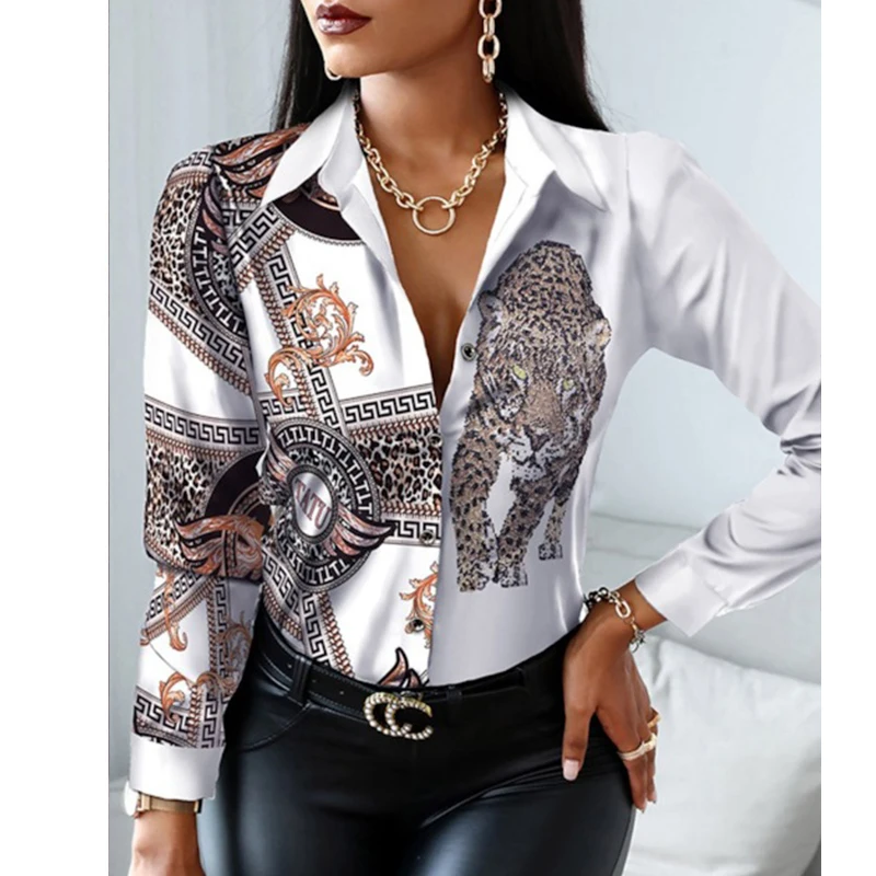 

Женская блузка с V-образным вырезом и длинным рукавом