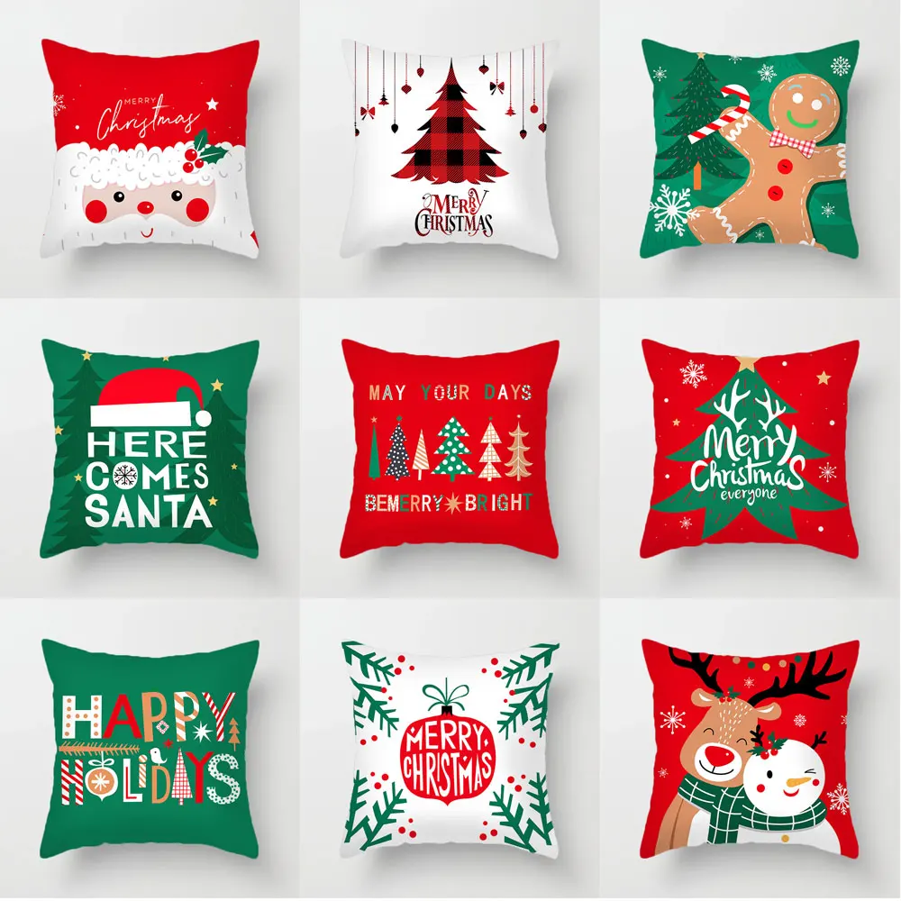 

1 шт. 45x45 см фланелевая Рождественская декоративная подушка, чехол, милая искусственная Обложка, украшение для автомобиля, дивана, декоратив...