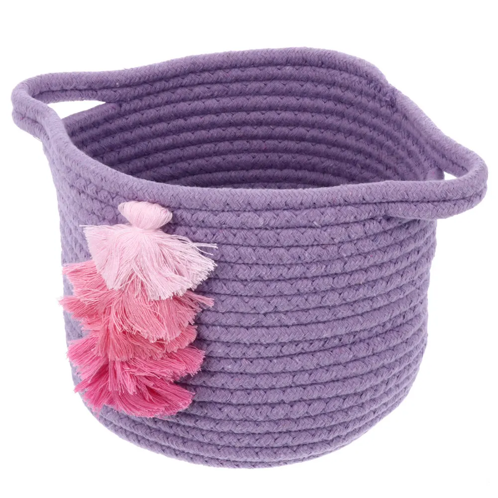 

1pc Tassel Style Storage Basket Desktop Makeup Home Storage Box Lovely Container