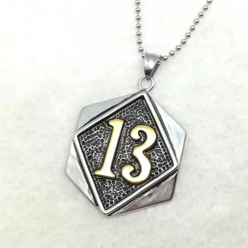 Новый Винтажный кулон из нержавеющей стали с номером счастливого 13 меткой