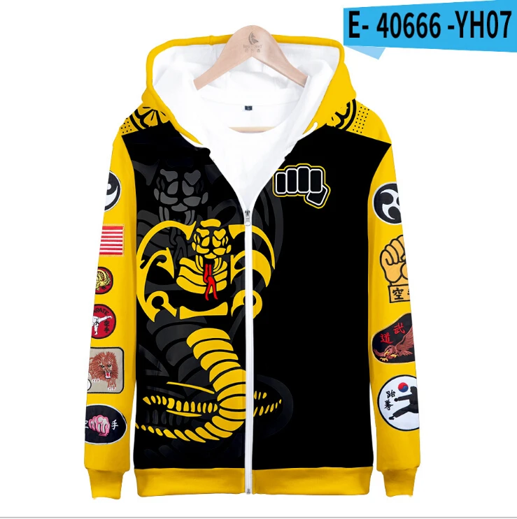 Толстовка с принтом кобры Кай новинка весны детские толстовки рисунком карате