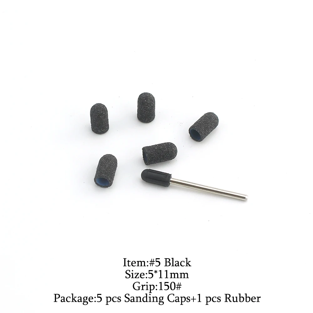 Black-1 5 шт./компл. шлифовальные круги Plactis Шлифовальная Пилка Для Ногтей полосы электрической пилочки для педикюра, фрезер для маникюра, машинка аксессуары для ухода за ногтями - Цвет: Black-1