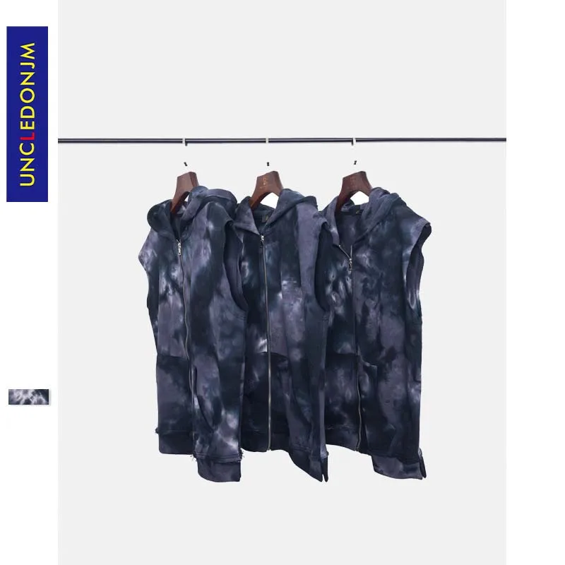 UNCLEDONJM 2020 Летний жилет с капюшоном без рукавов для мужчин фитнеса безрукавки