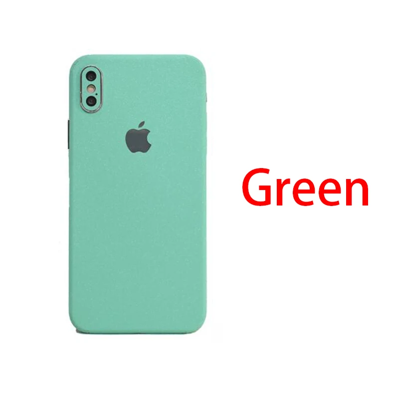 green Новые матовые наклейки на телефон для iPhone 8 6 6S 7 Plus задняя защитная пленка наклейка для iPhone XS X задняя Pegatinas Adesivos аксессуары - Цвет: green