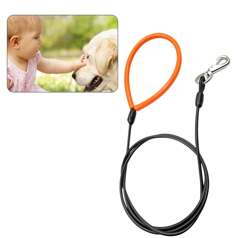 

Large Dog Leash Absorbing Indestructible Safety No-pull Gold Metal With Bungee Buffer Spring Durable Handle