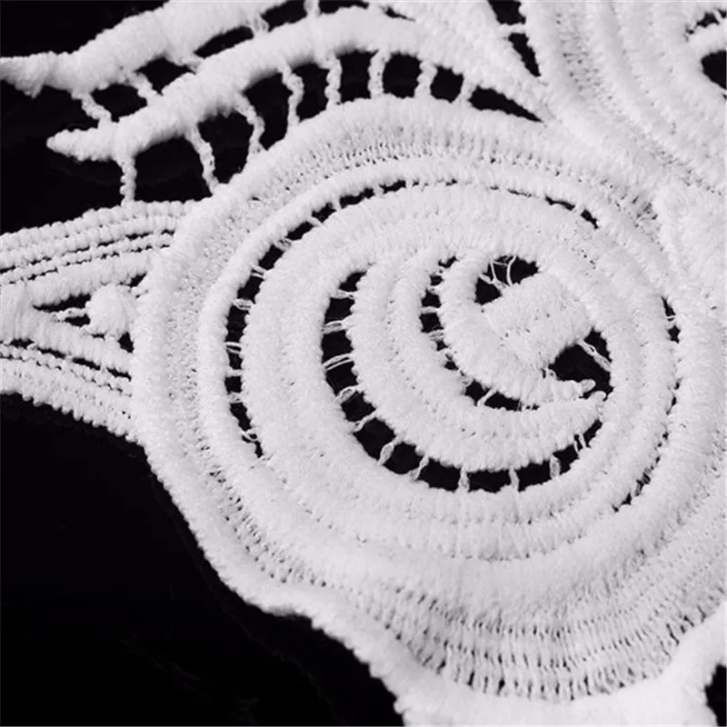 Вышивка Совы патчи Белый лебедь хлопок кружевной воротник одежда патч