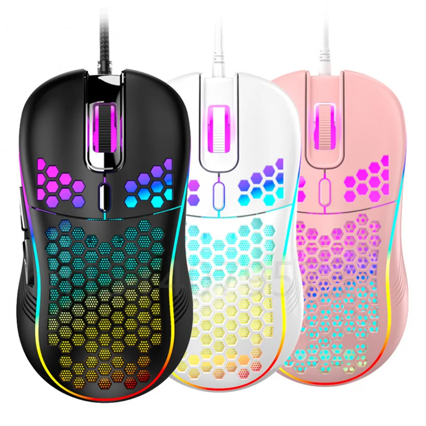 

7200 DPI Wired Gaming Mouse Glowing 7 Color Breathing Light USB Game Mice 6 Buttons Design for Laptop PC Gamer