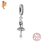 Оптовая продажа уникальные очаровательные серебряные бусины 925 пробы балетное платье для танцев для девочек, соответствуют оригинальному браслету браслеты для изготовления ювелирных изделий