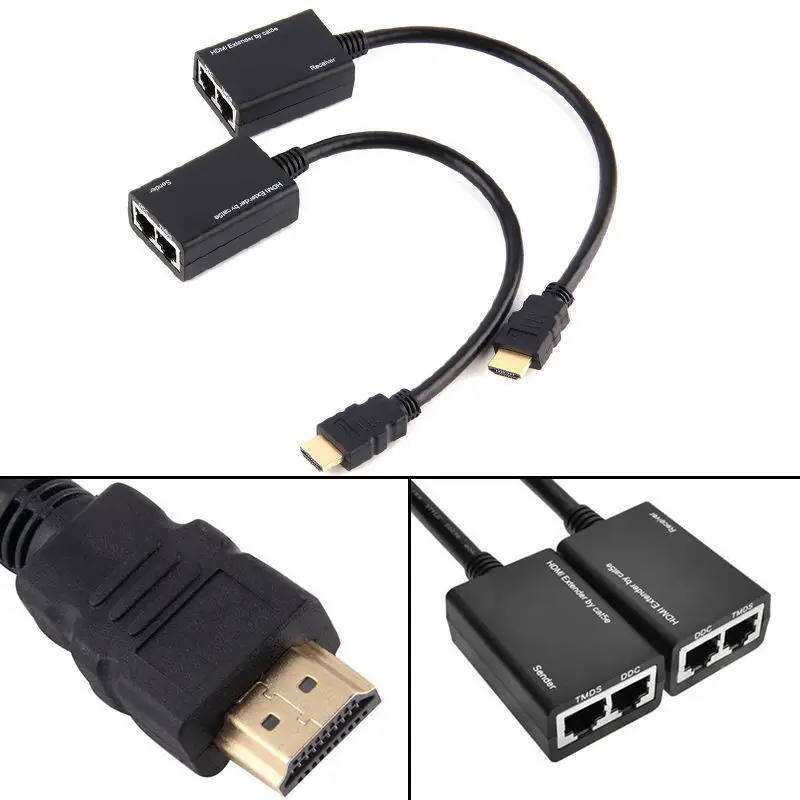 HDMI по CAT5e CAT6 LAN Ethernet балун расширитель повторитель до 100 футов 1080P GV99 | Мобильные