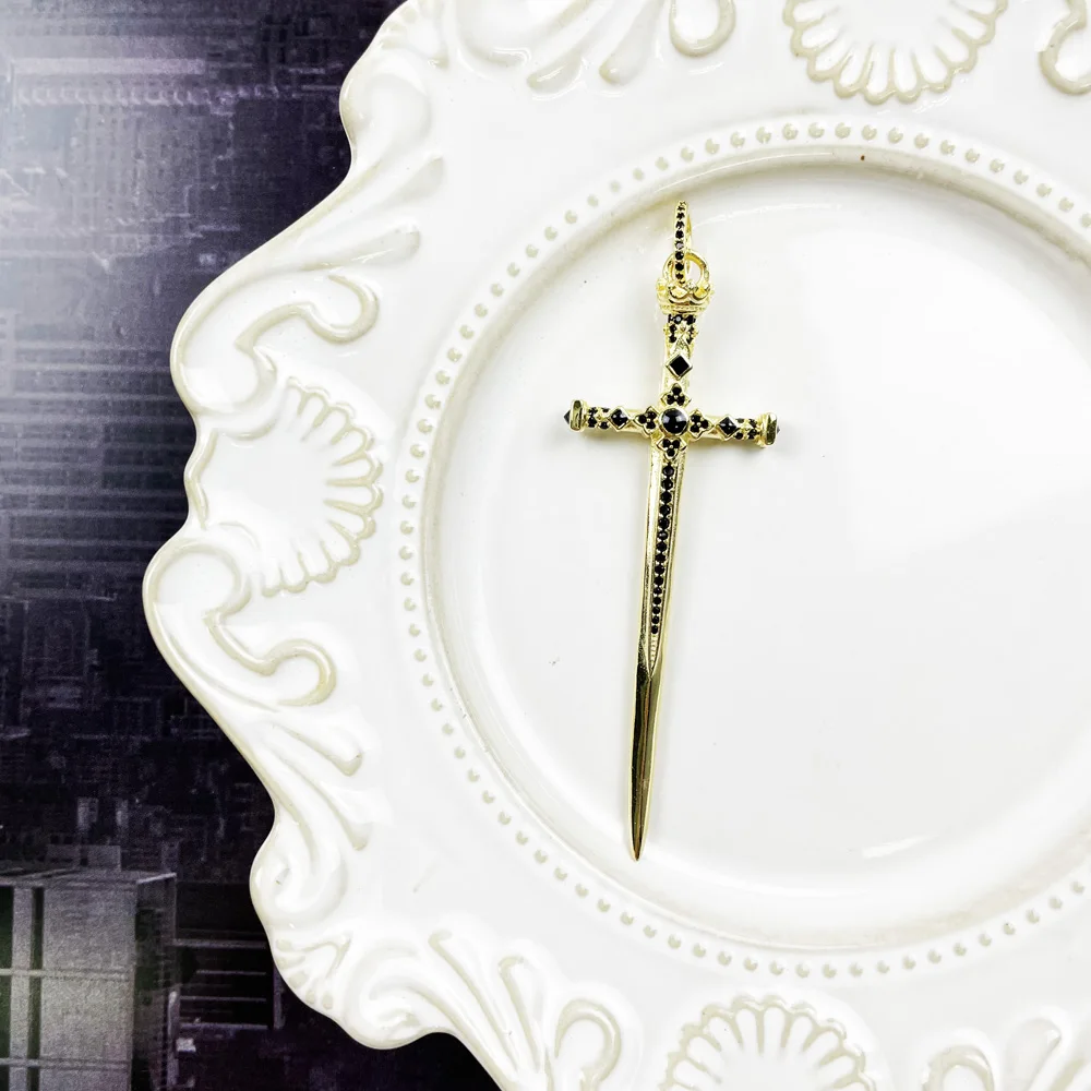 Женское и мужское ожерелье из серебра 925 пробы с черным Цирконом