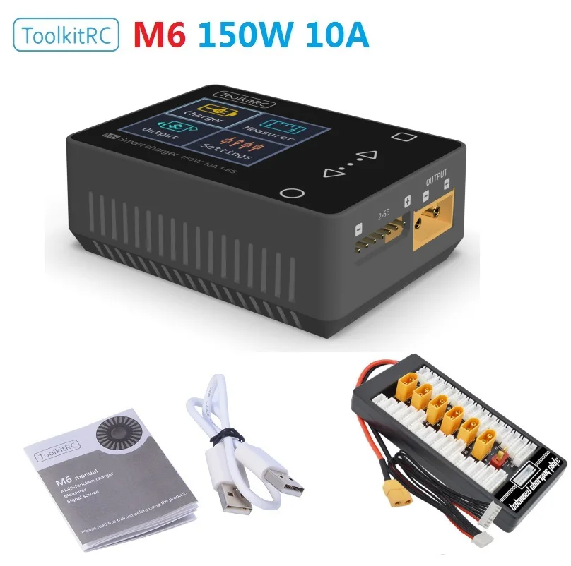 

В наличии V2.0 ToolkitRC M6 Servo тестер инструмент 150 Вт 10A DC выход 1-6s цветной экран многофункциональное зарядное устройство и диагностика