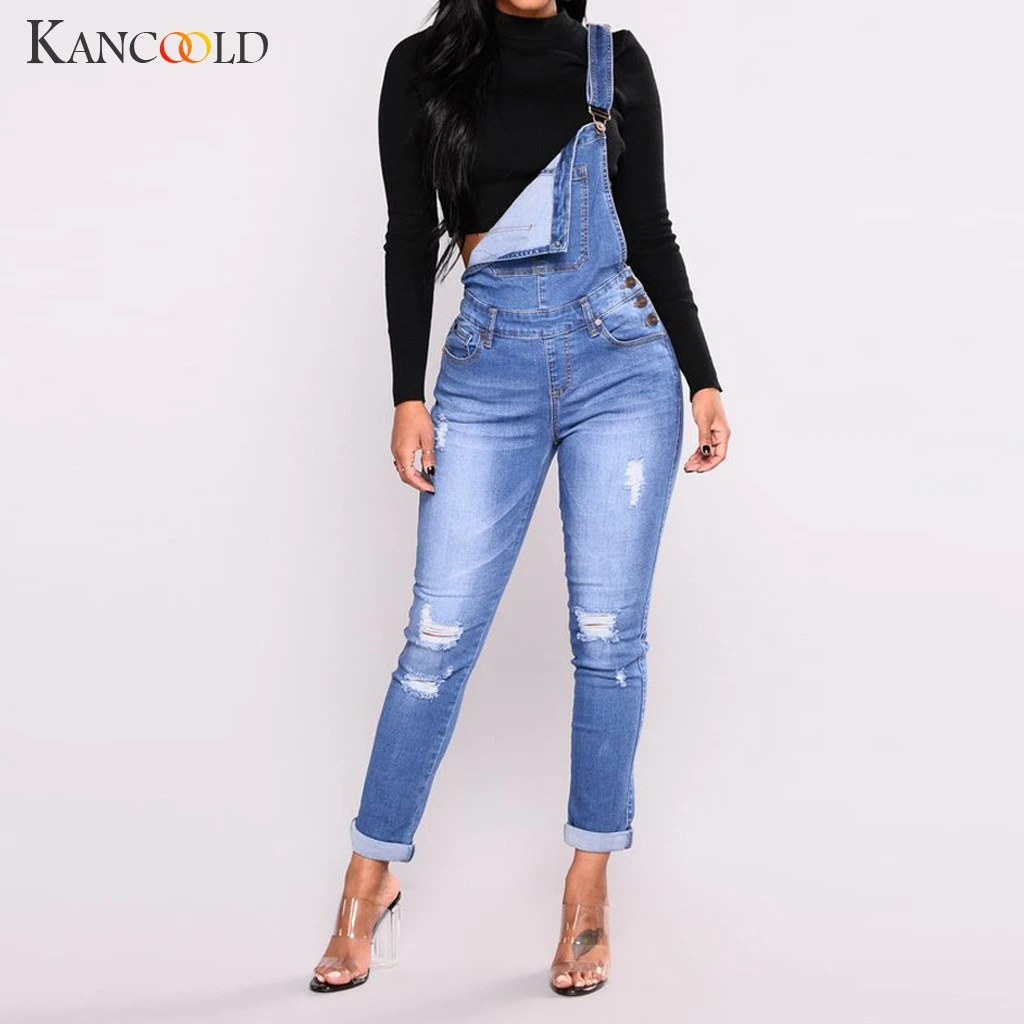 Женский джинсовый комбинезон KANCOOLD повседневный Облегающий размера плюс на