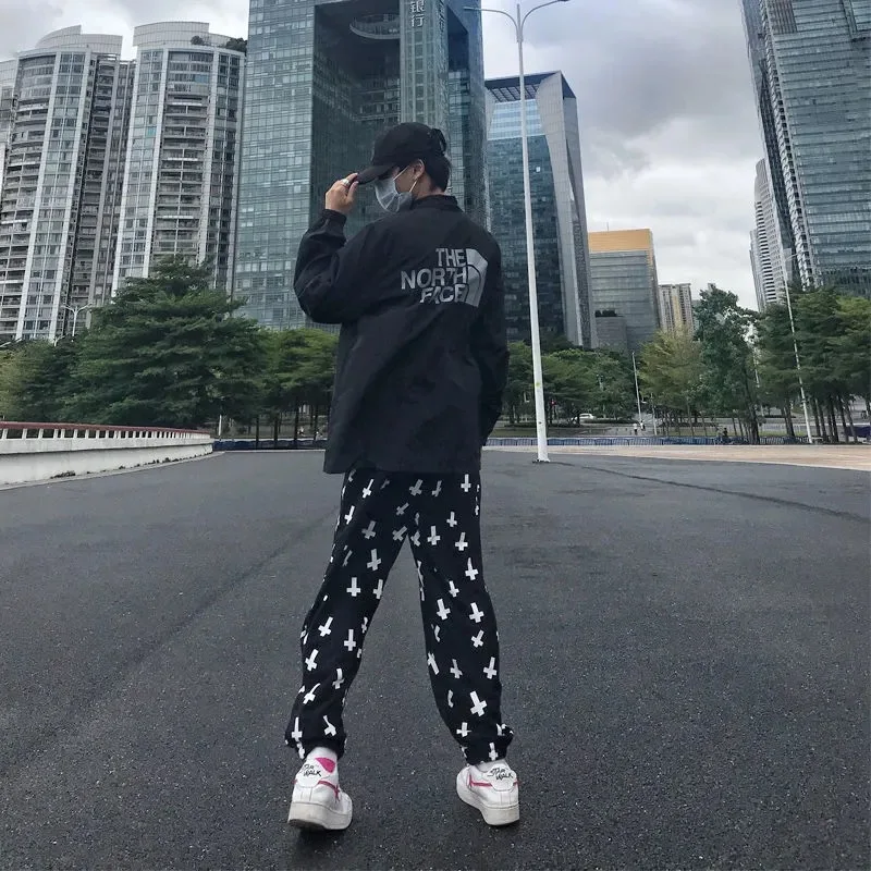

High Waist Jogging Pants Women Printed Loose Sportwear Trousers Female Hip Hop Pants Casual Wide-leg Streetwear Pants 2021