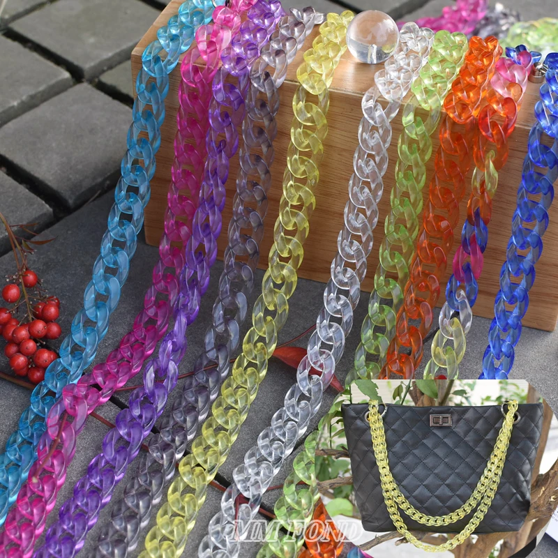 Женская цепочка из акрила 20 х30 мм среднего размера|Детали и аксессуары для сумок|