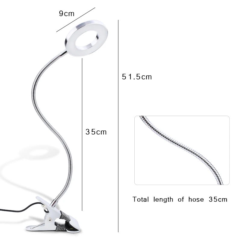 

Nail Clip-on Desk Lamp USB Flexible Bendable Table Lamp Eye Protection LED Two Colors Light Manicure Nails Art Beauty Tool
