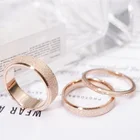 Женское кольцо из нержавеющей стали, простое ювелирное изделие с матовой отделкой, ширина 2 мм, цвет розовое золото, хороший подарок для девушки