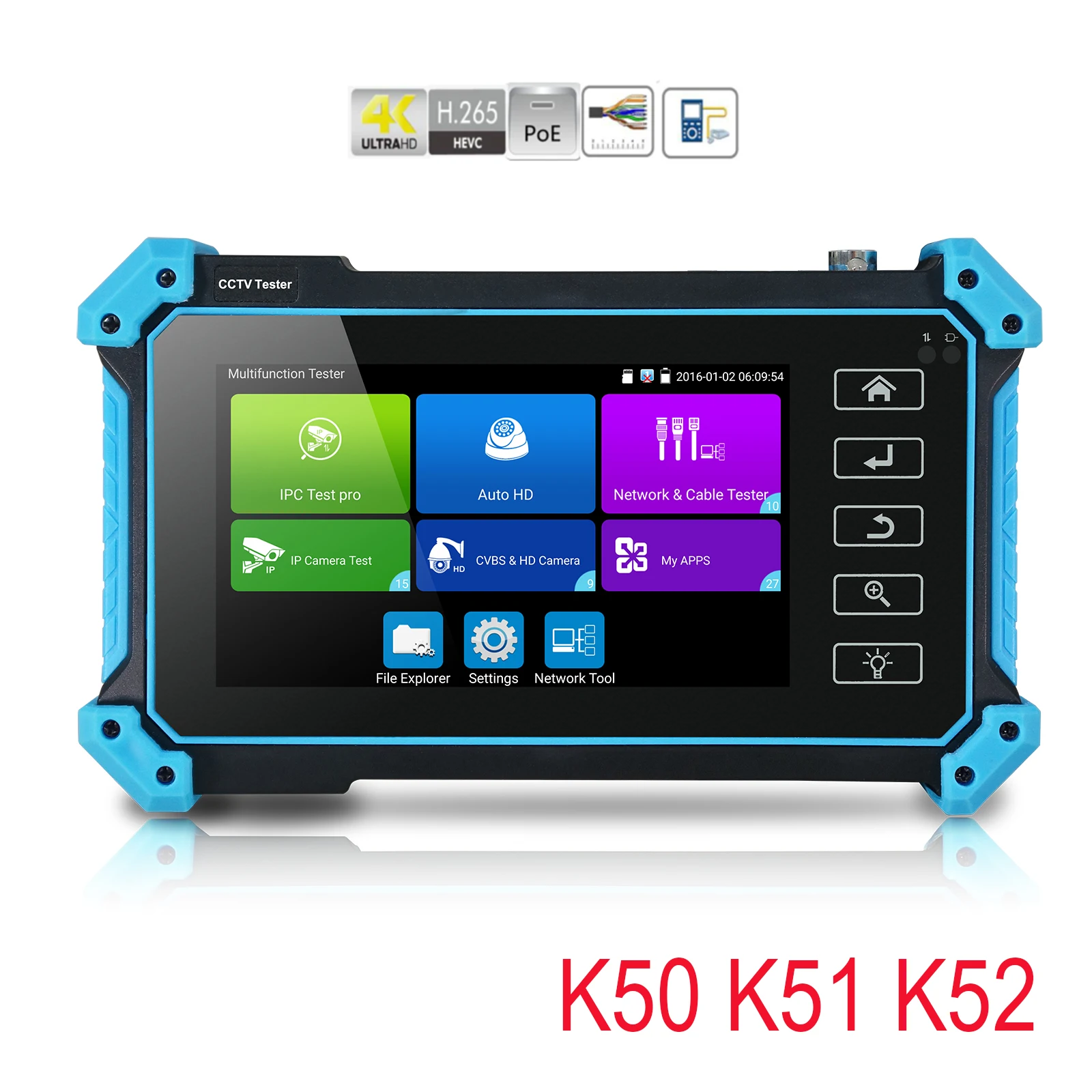 

5inch touch CCTV Tester monitor H.265 IP 4K Camera 8MP AHD TVI CVI CVBS SDI HDMI-in tester PoE power output DHL shipping