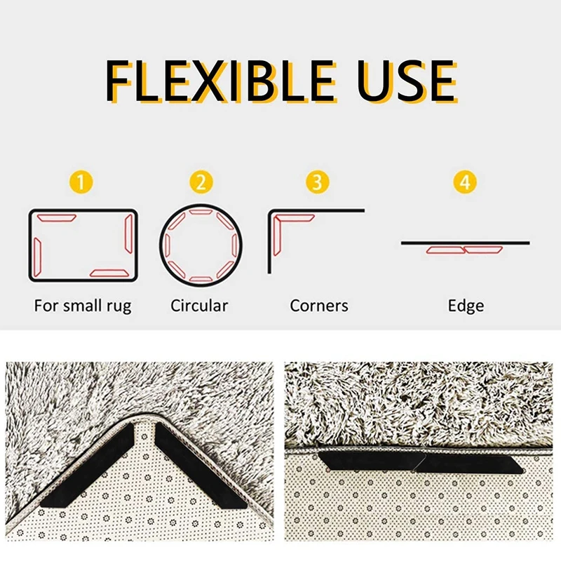 

Carpet Clips, Reusable and Washable Non-Slip Carpet Bases, for Indoor Outdoor-2 Sizes