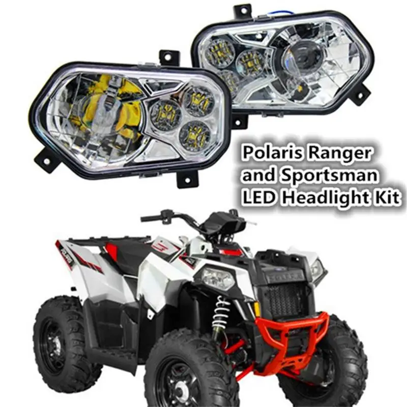 Pair ATV UTV Light Accessories Projector Headlight Polaris Ranger / Sportsman LED Kit for Side X Sides | Автомобили и мотоциклы