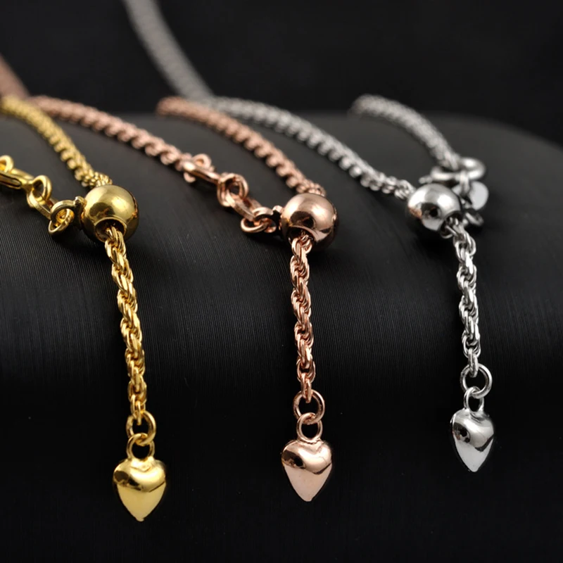 

MIQIAO 925 Sterling Silver Rope Chains Necklaces Long 40 45 50 55 60 65 70 80 CM Wide1.0 1.5 MM Rose Gold Platinum Color Fashion