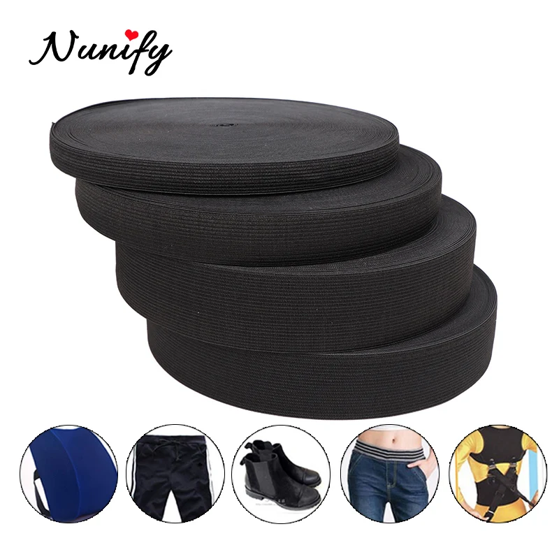 Nunify 4000Cm 1.5-4Cm Black Elastic Band Spandex Belt Trim Sewing/Ribbon Clothes Flex Sewing Material For Shorts Skirt Trouse