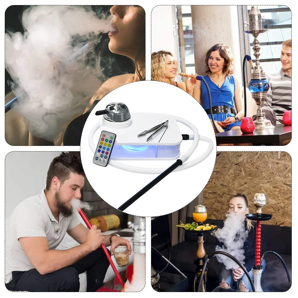 

1 Set Hookah With LED Light Portable Hookah For Smoking Water Pipe Complete Smoking Hookah Accessories With LED Light