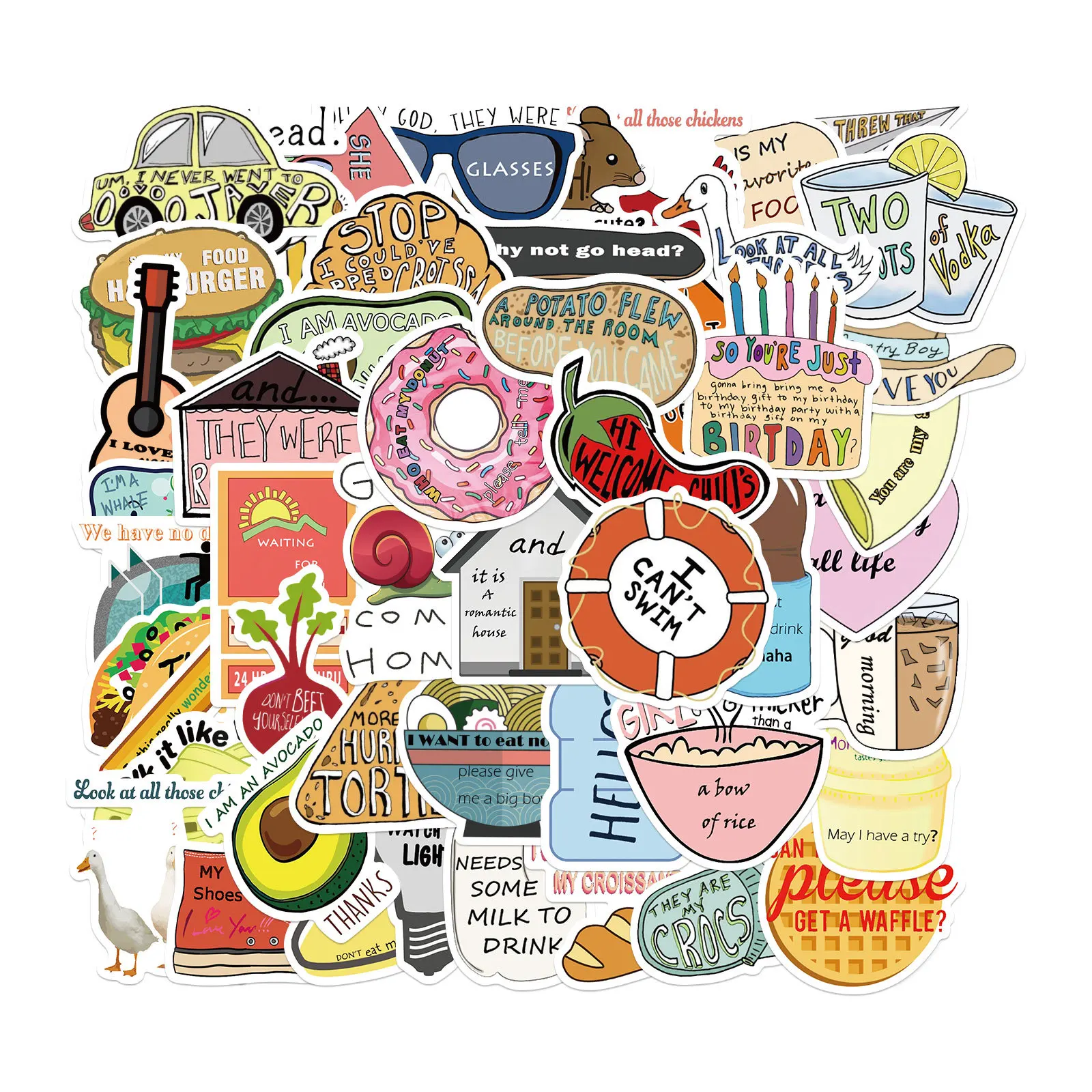 50 шт. водонепроницаемые наклейки для ноутбука скейтборда телефона чемодана |