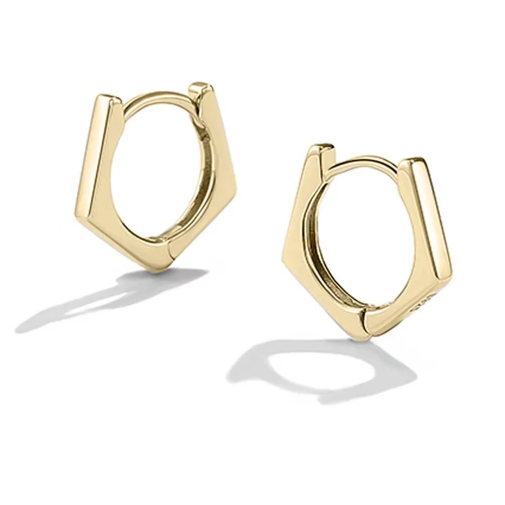 

Simple Design Geometric Hoop Earrings For Women 925 Sterling Silver Pentagon Earrings Lady Daily Fashion Jewelry Romantic Gifts