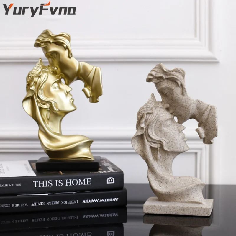 Эстрактная скульптура для влюбленных YuryFvna из смолы романтическая фигурка двоих
