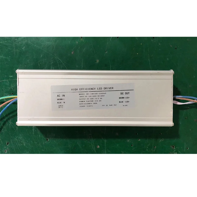 2.5A 160W IP67 Waterproof Constant Current Source For UV LED Module Gel Curing Lamps INPUT AC 160V-240V OUTPUT DC 65V 2500ma
