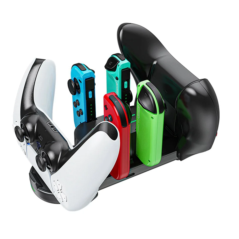 

6 in 1 Controller Charger Holder for JoyCon 2 Pro Gamepad Type-C Charging Dock Station LED Indicator for Nitendo Switch