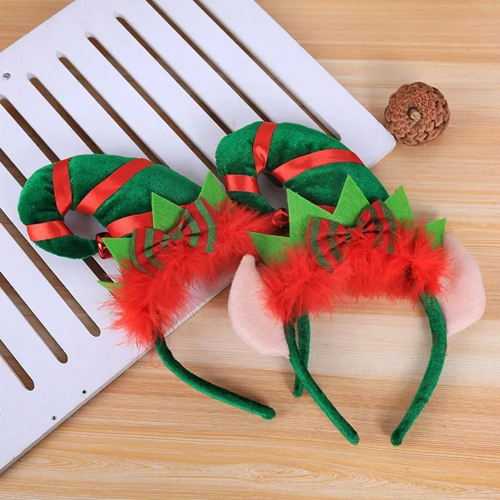 

Christmas Hair Headband Elf Little Pointed Hat Headband Elf Headband Antler Headband With Ears Headwear For Christmas Decor I5w1