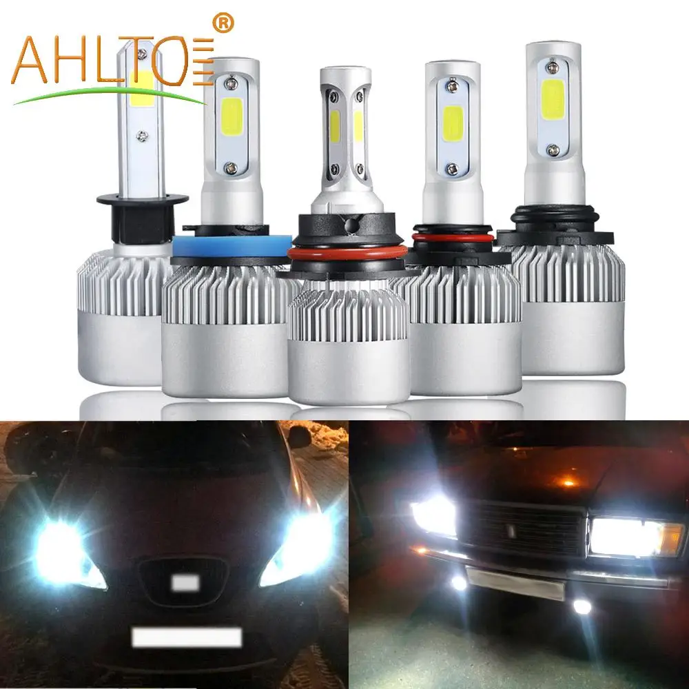 

2X H4 H7 H11 H1 H3 9004 9005 9006 9007 Auto S2 COB Car Headlight Bulb 72W Spot Light HeadLamp Car Light For Ford Fusion AcuraTsx