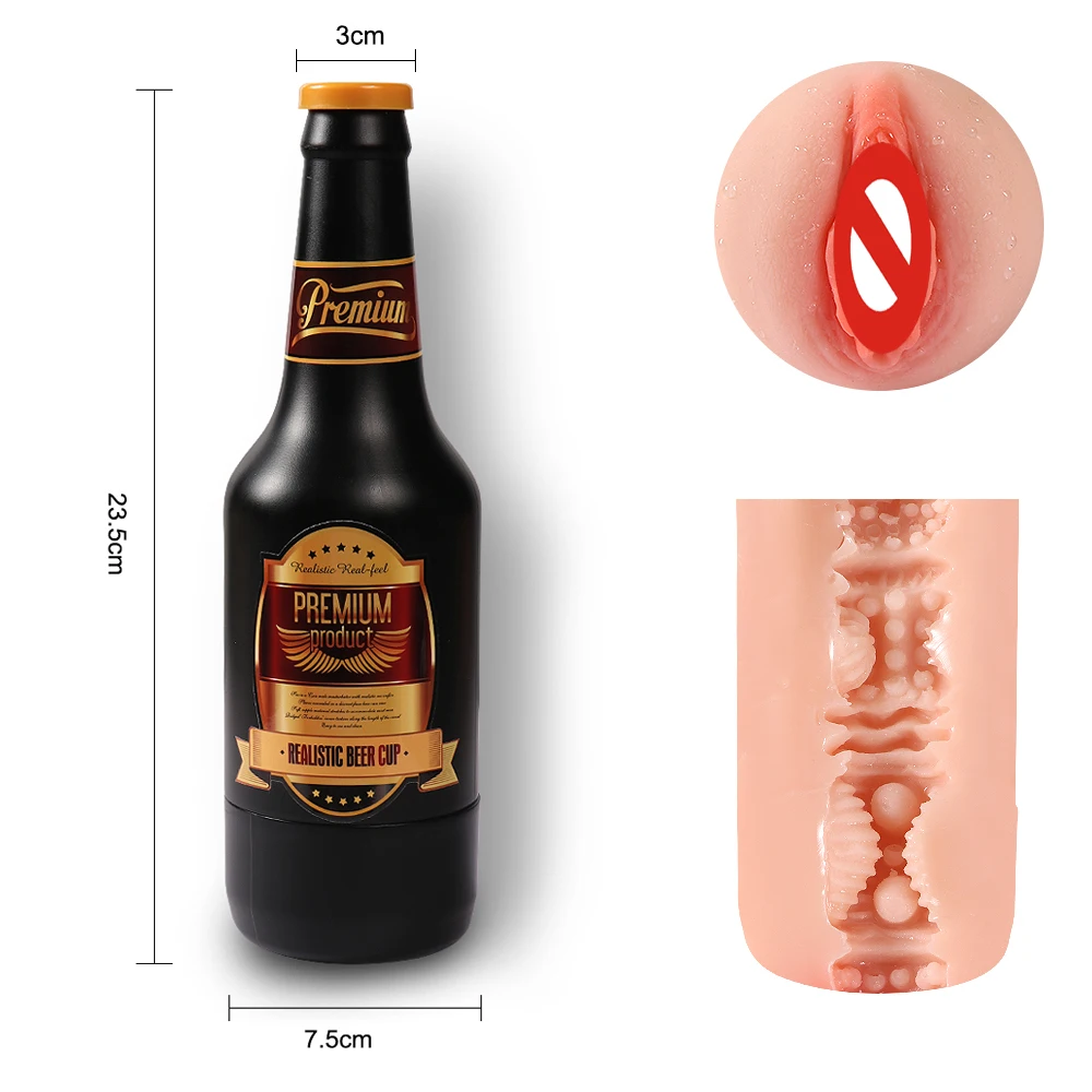 Портативная для пивных бутылок Вагина Мужской мастурбатор мягкая оральная