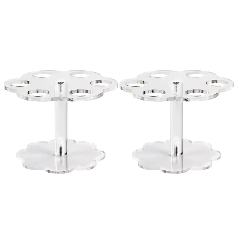 

HOT-2Pcs 6 отверстий, акриловый держатель для мороженого, прозрачный