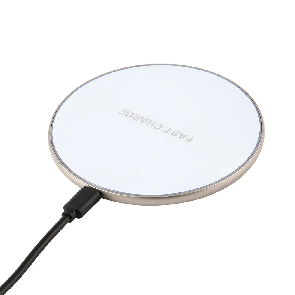 

Desktop Aluminum Mirror Fast Wireless Charging 10W Mobile Phone Wireless Charger QI Fast Charging for Samsung Foy iPhone