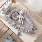 Мягкая дышащая хлопковая кроватка для новорожденных мальчиков и девочек, портативная складная кровать для путешествий, мягкое гнездо, 50*90 см