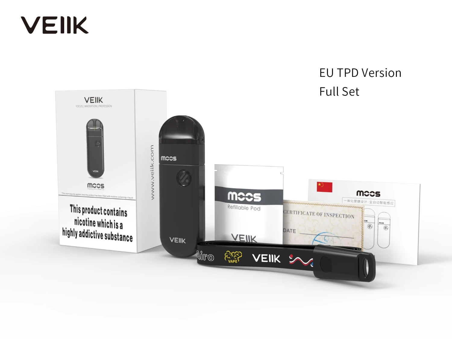 Электронная сигарета Pod Vape Veiik MOOS Kit 1100 мАч встроенный аккумулятор и 2 мл PCTG