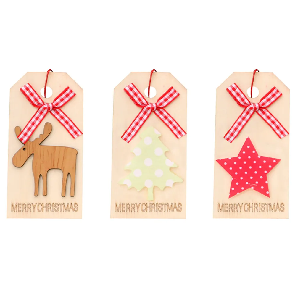 3 шт. рождественские украшения ручной работы деревянная Рождественская елка